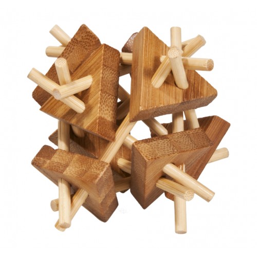 Joc logic IQ din lemn bambus Sticks&triangles