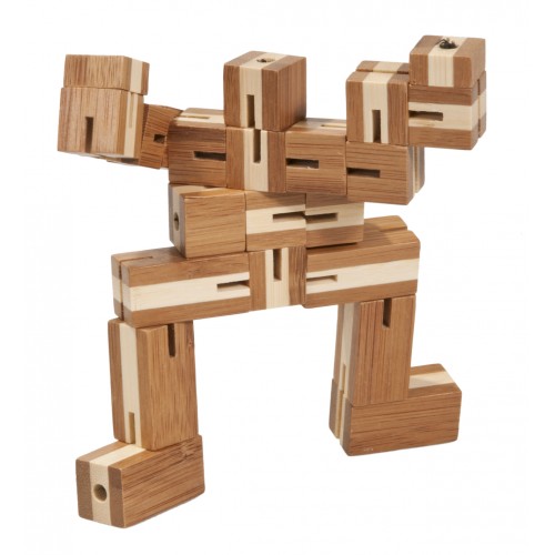 Joc logic puzzle 3D din bambus Flexi-cub image 2