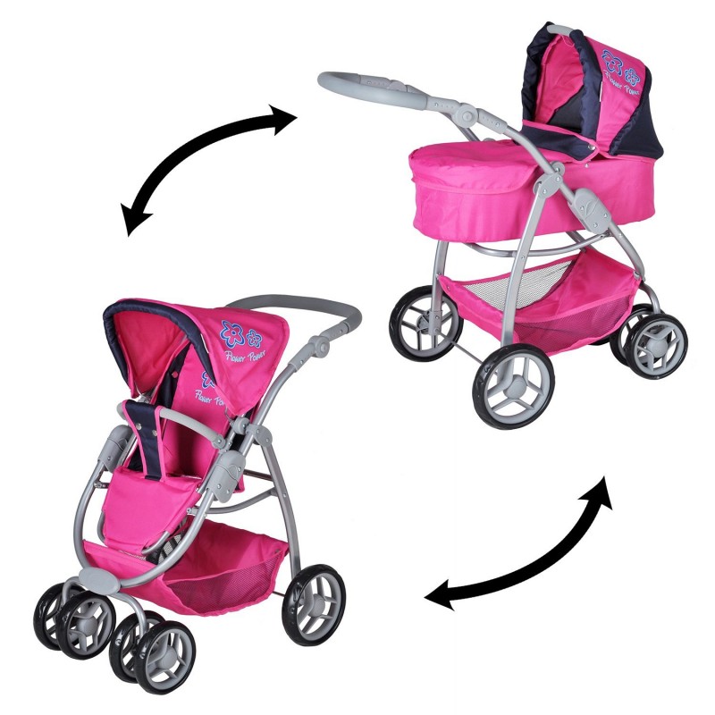 Carucior pentru papusi 3 in 1 Coco Flower Power Pink image 1