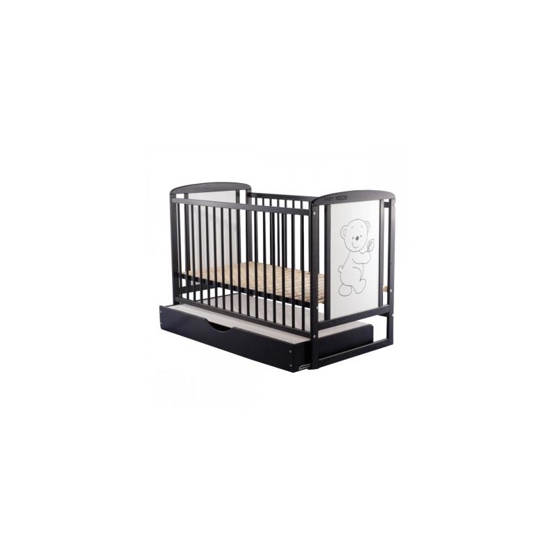 BabyNeeds Patut din lemn Timmi 120x60 cm cu sertar Venghe + Saltea 9 cm image 6