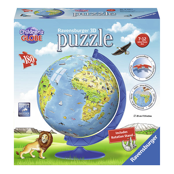 Puzzle 3D Copii - Globul Lumii, 180 Piese