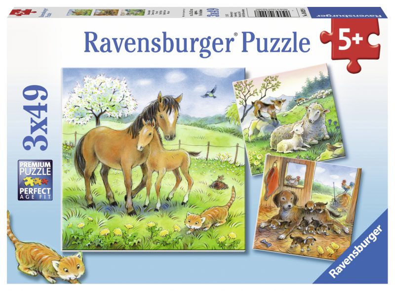 Puzzle Animale Si Pui, 3X49 Piese