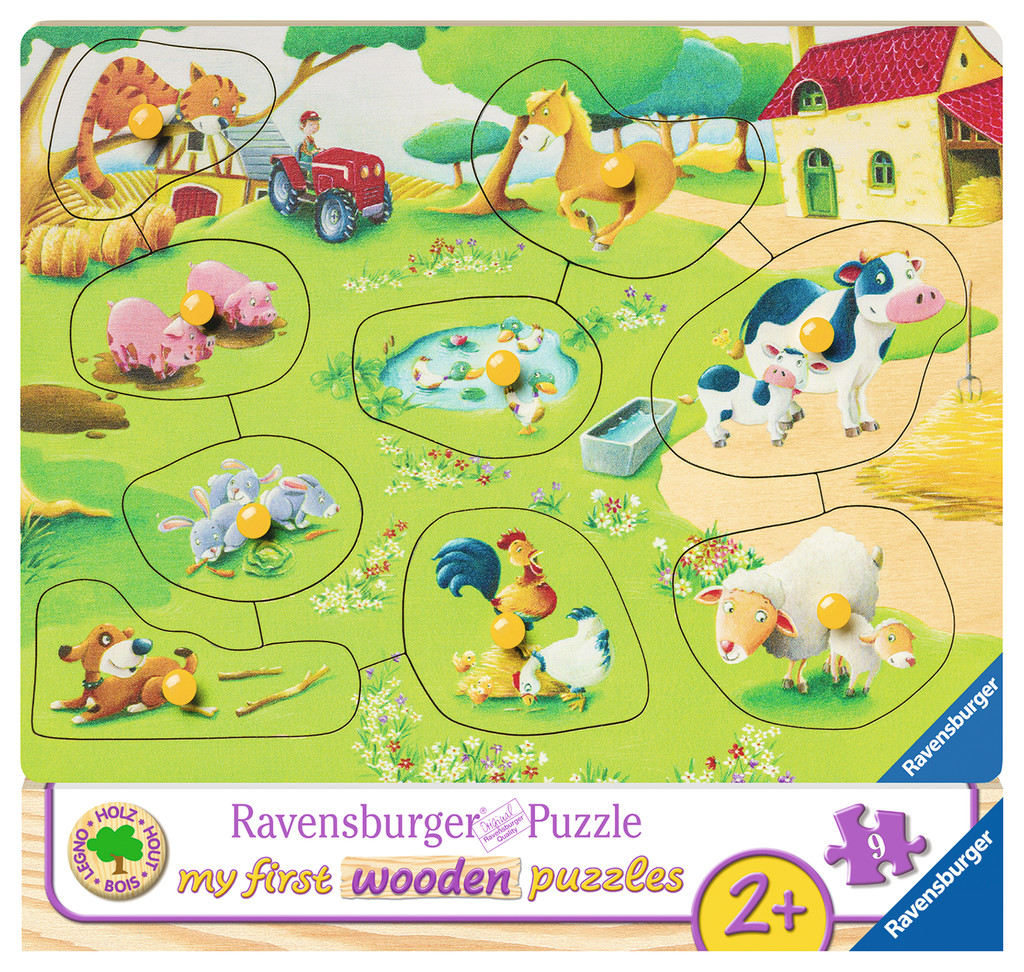 Puzzle Din Lemn Ferma, 9 Piese