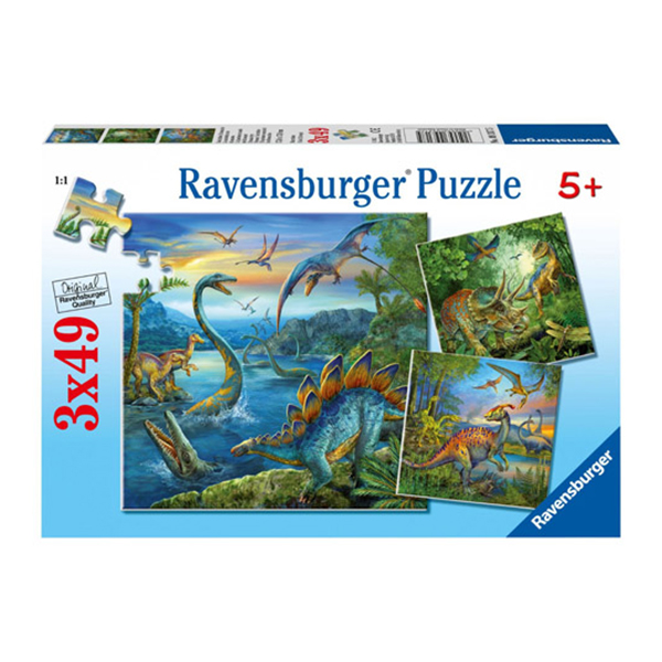 Puzzle Farmecul Dinozaurilor, 3X49 Piese