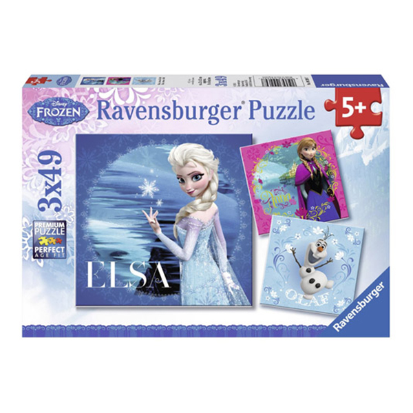 Puzzle Frozen Elsa, Anna Si Olaf, 3X49 Piese