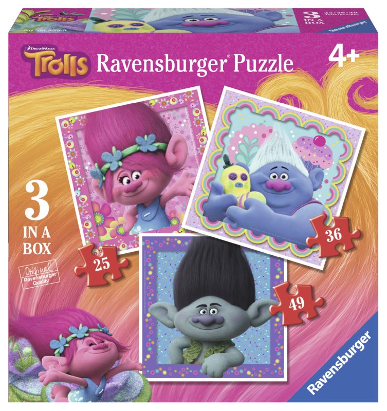 Puzzle Trolls, 25/36/49 Piese