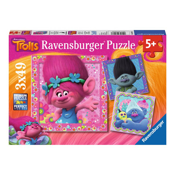 Puzzle Trolls, 3X49 Piese