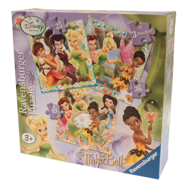 Puzzle Zanele Disney, 3 Buc In Cutie, 25/36/49 Piese