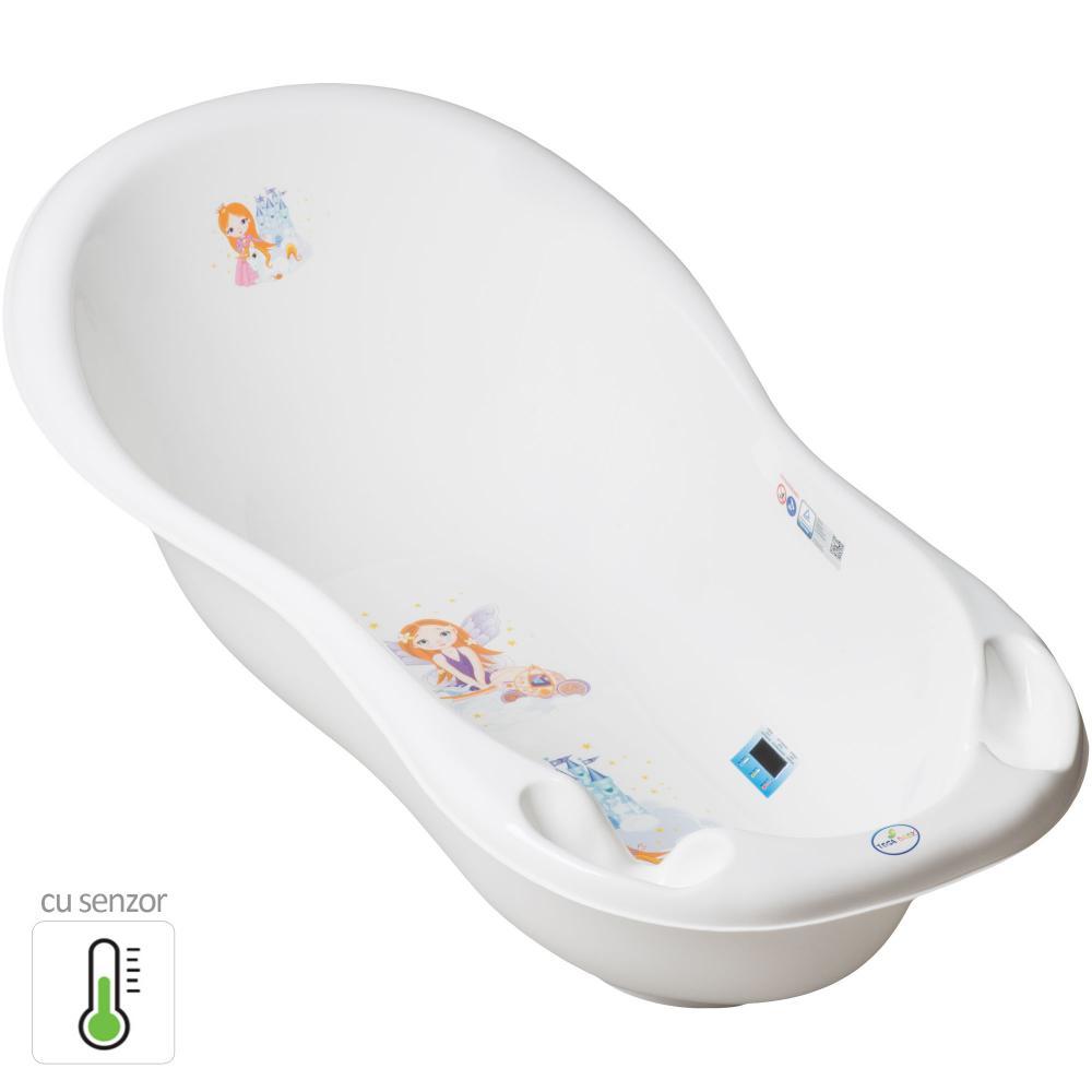 Cadita Piscot 102 cm Little Princess cu Senzor de Temperatura - Tega Baby - Alb