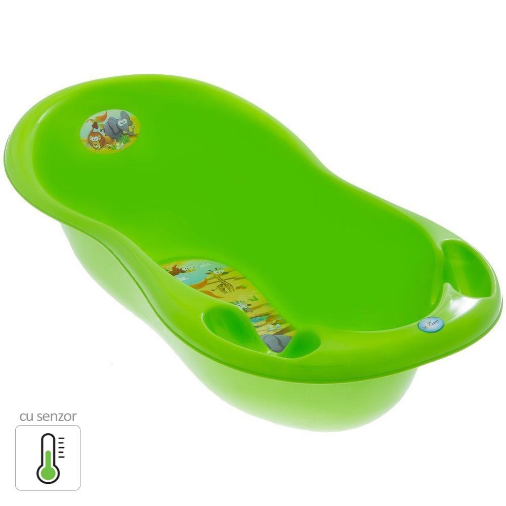 Cadita Piscot 102 cm Safari cu Senzor de Temperatura - Tega Baby - Verde