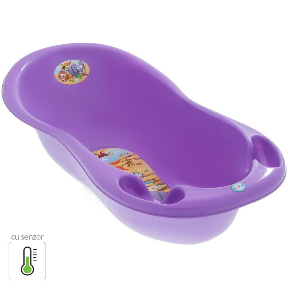 Cadita Piscot 102 cm Safari cu Senzor de Temperatura - Tega Baby - Mov