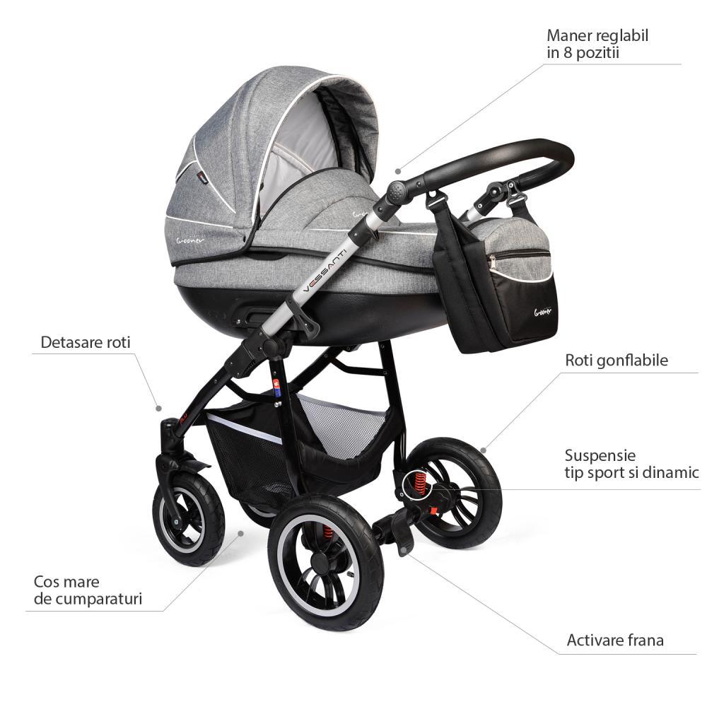 Carucior Crooner Prestige 3 in 1 - Vessanti - Gray image 11