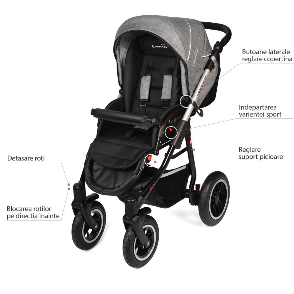 Carucior Crooner Prestige 3 in 1 - Vessanti - Gray image 12