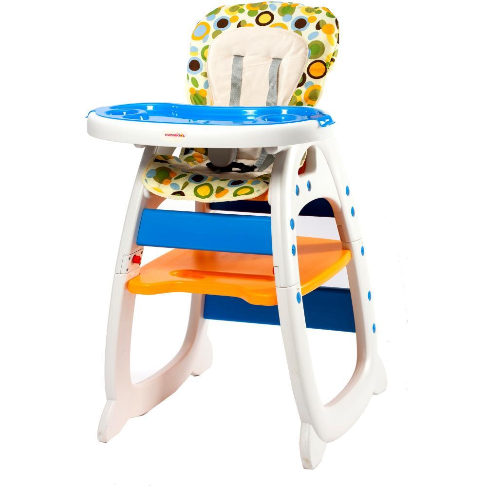 Scaun de masa multifunctional Baby Place Mamakids - Albastru cu Portocaliu