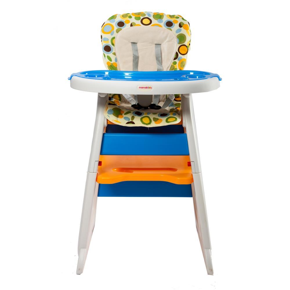 Scaun de masa multifunctional Baby Place Mamakids - Albastru cu Portocaliu image 1