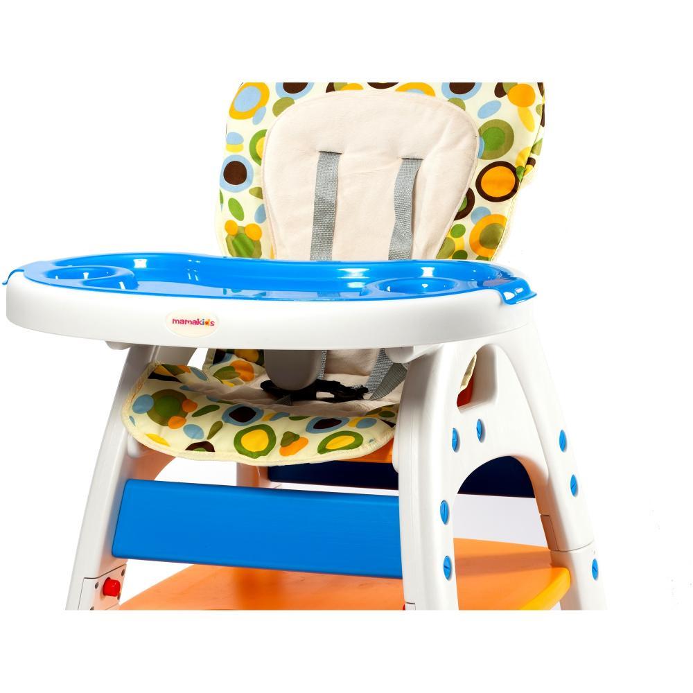 Scaun de masa multifunctional Baby Place Mamakids - Albastru cu Portocaliu image 2