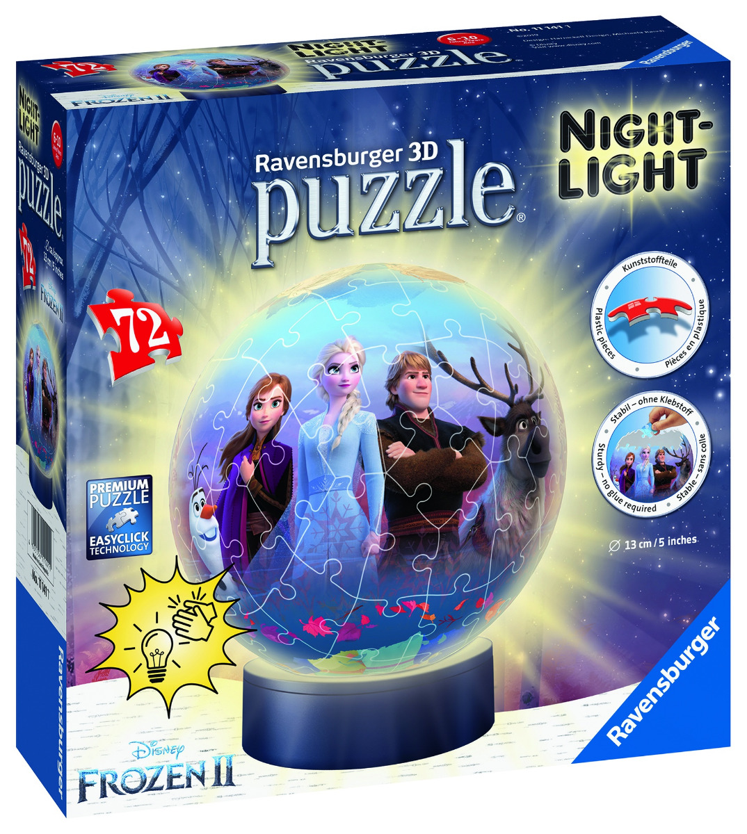 PUZZLE 3D LUMINOS FROZEN II, 72 PCS image 1