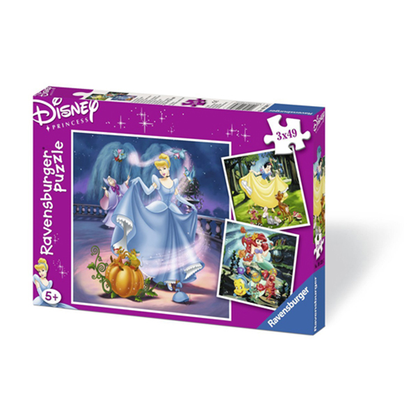 Puzzle Alba Ca Zapada, Cenusareasa Si Ariel, 3X49 Piese