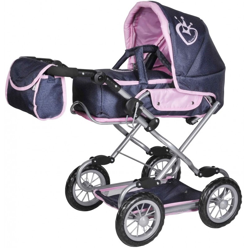 Carucior 2 in 1 pentru papusi Salsa Denim Crown image 3