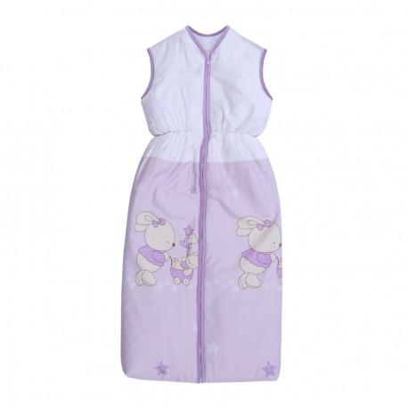 Sac de dormit de iarna, 115 cm, bumbac ranforce, Bunnies Violet