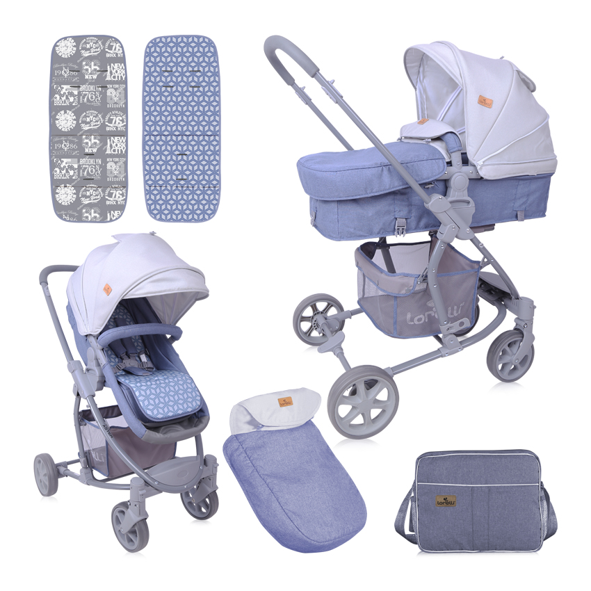 Carucior transformabil 2 in 1, Aster, Grey