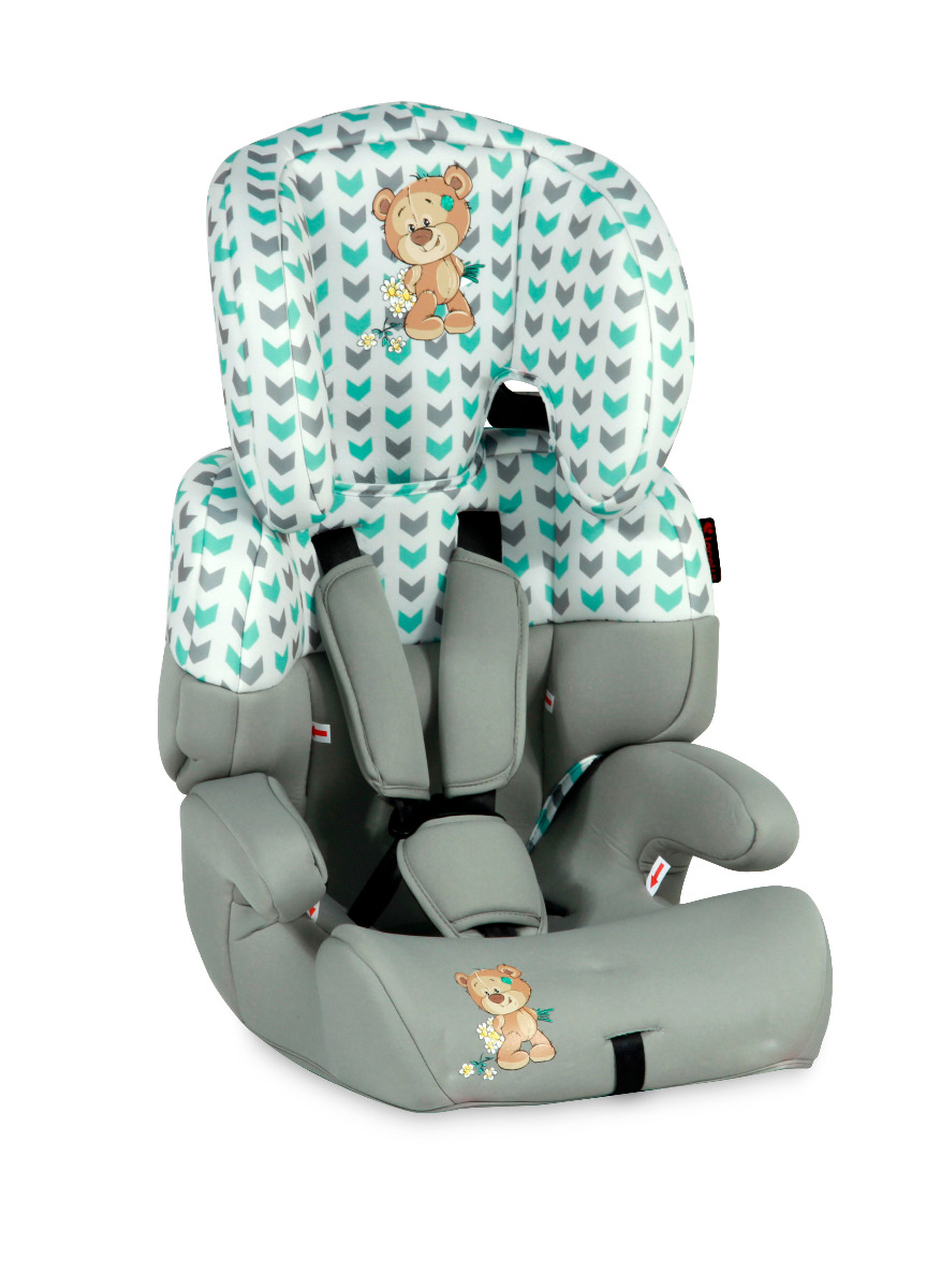 Scaun auto, Junior, 9-36 Kg, Grey & Green Cute Bear