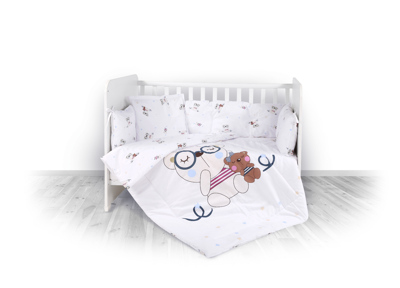 Set lenjerie pat 4 piese, bumbac ranforce, Bear Beige