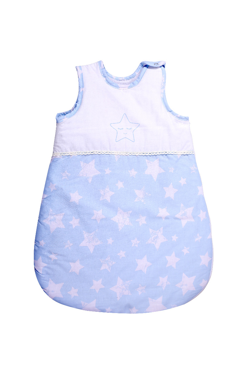 Sac de dormit de iarna, 60 cm, 0-6 luni, cu broderie, Little Stars Blue