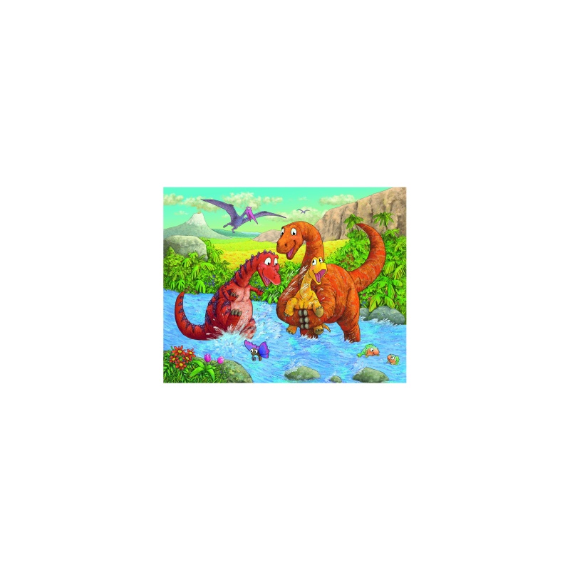 PUZZLE DINOZAURI LA RAU, 2x24 PIESE image 1