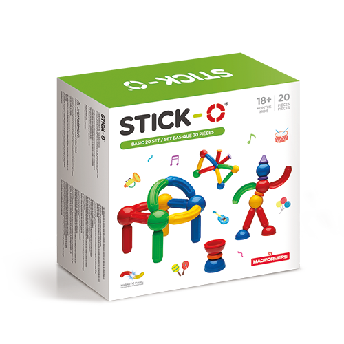 Joc cu magneti Stick-O, Set de baza cu 20 piese