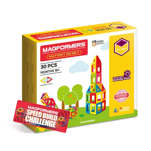 Set magnetic de construit- Set de bază Magformers, 30 piese