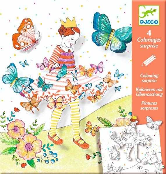 Planse de desenat cu surprize Djeco, Lady butterfly image 1