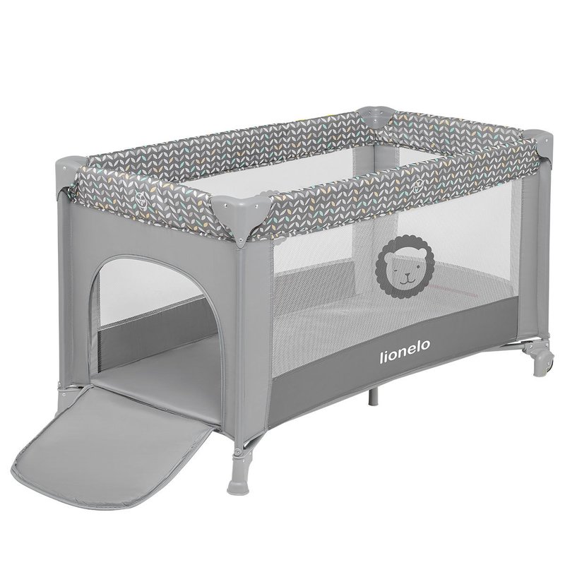 Lionelo - Patut pliant Adriaa, Grey/ Scandi