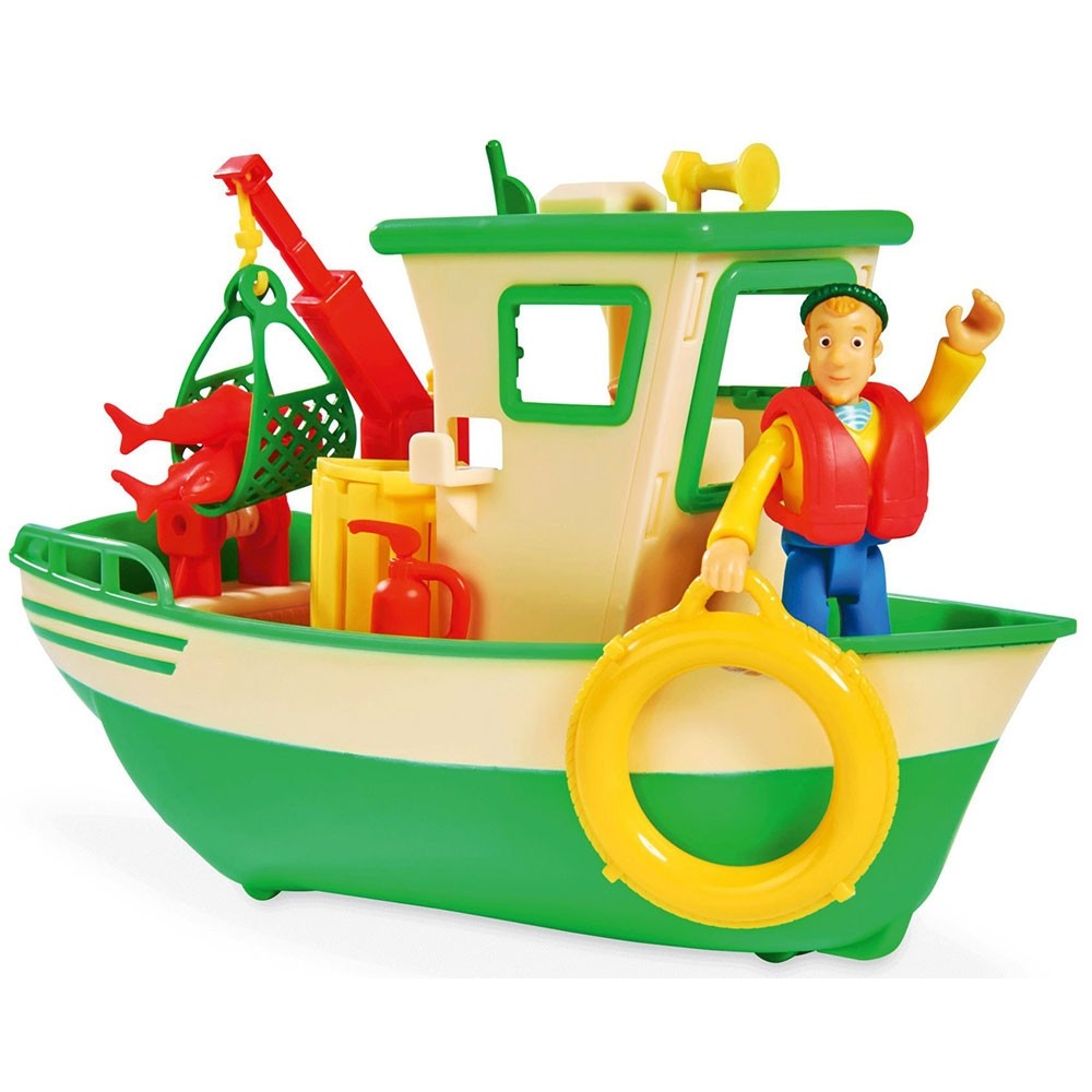 Barca Simba Fireman Sam Charlies Fishing Boat cu figurina