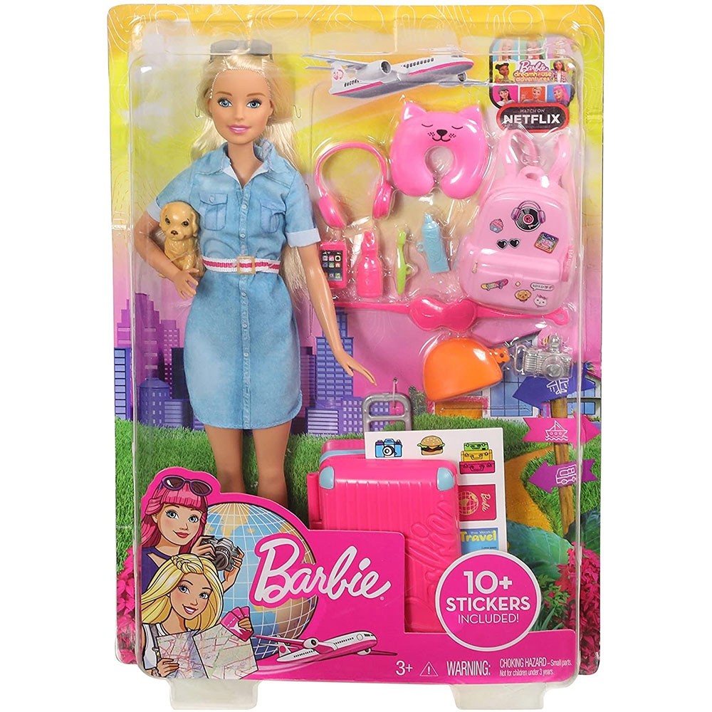 Set Barbie by Mattel Travel papusa cu accesorii FWV25 image 1