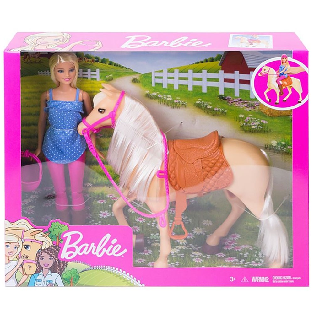 Set Barbie by Mattel Family Pets papusa cu cal image 1