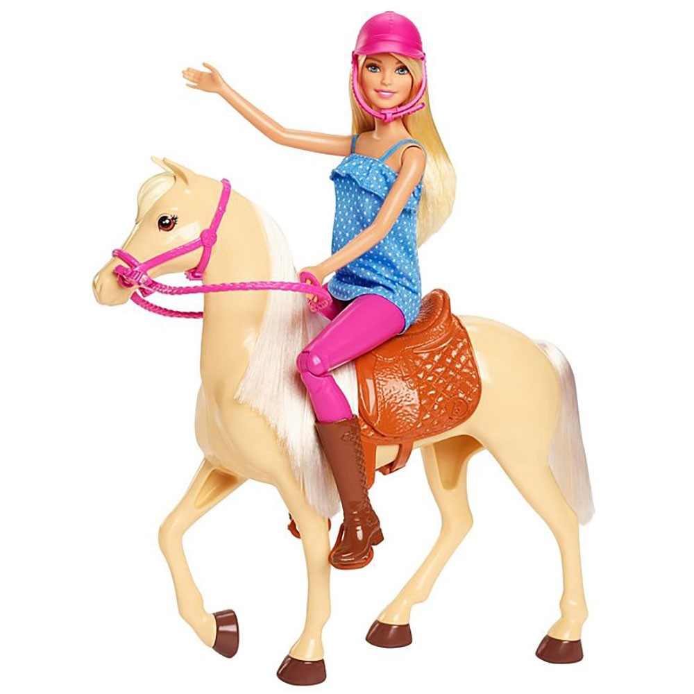 Set Barbie by Mattel Family Pets papusa cu cal image 5