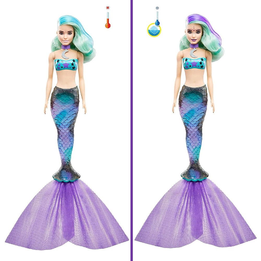 Papusa Barbie by Mattel Color Reveal Wave Sirena surpriza image 2