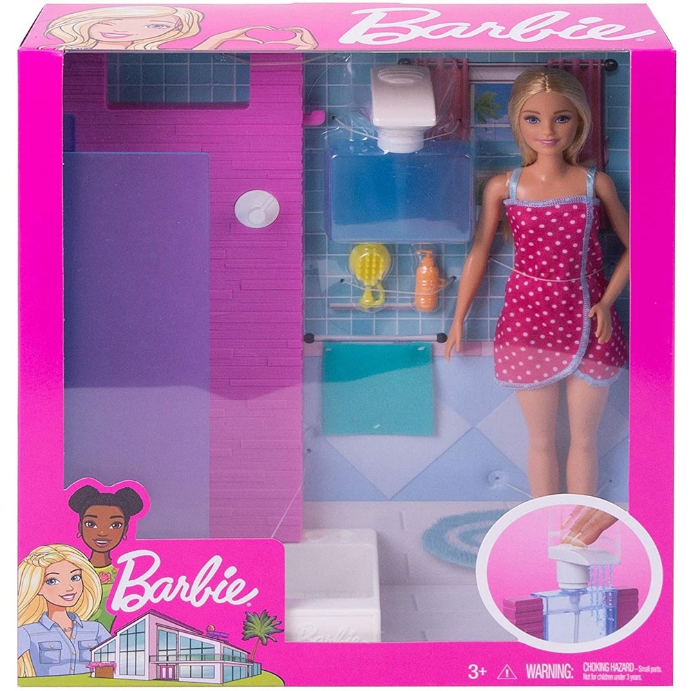 Set Barbie by Mattel Estate cabina dus cu papusa si accesorii image 1