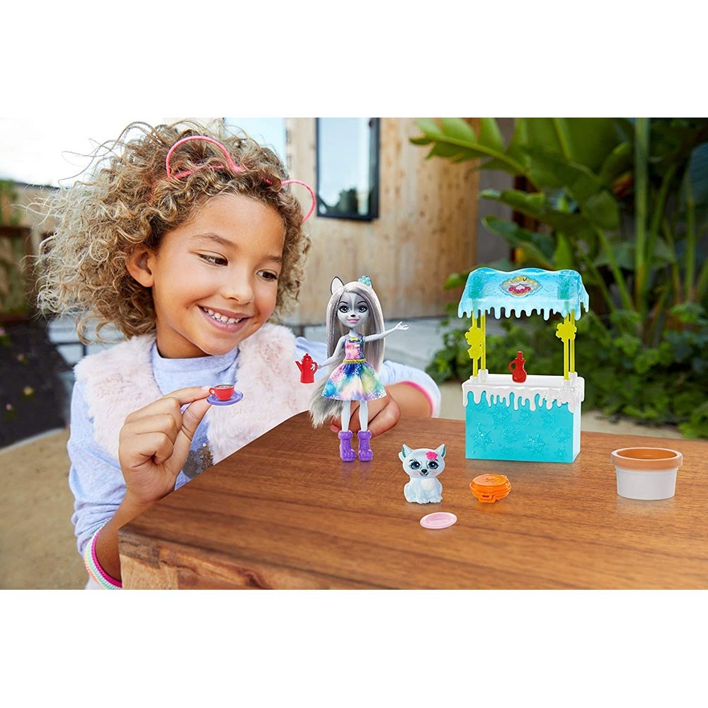 Set Enchantimals by Mattel papusa Hawna Husky, figurina Whipped Cream si accesorii image 2