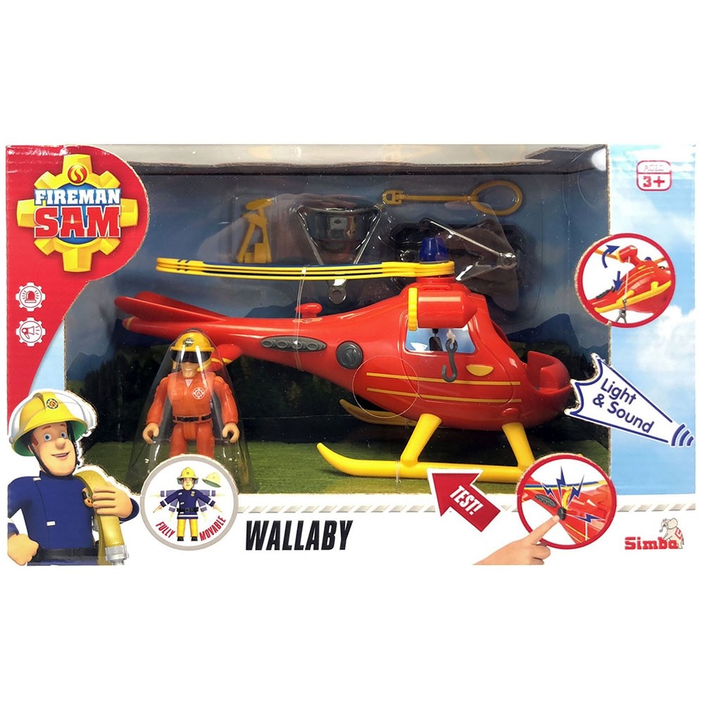 Jucarie Simba Elicopter Fireman Sam Wallaby cu figurina si accesorii image 1