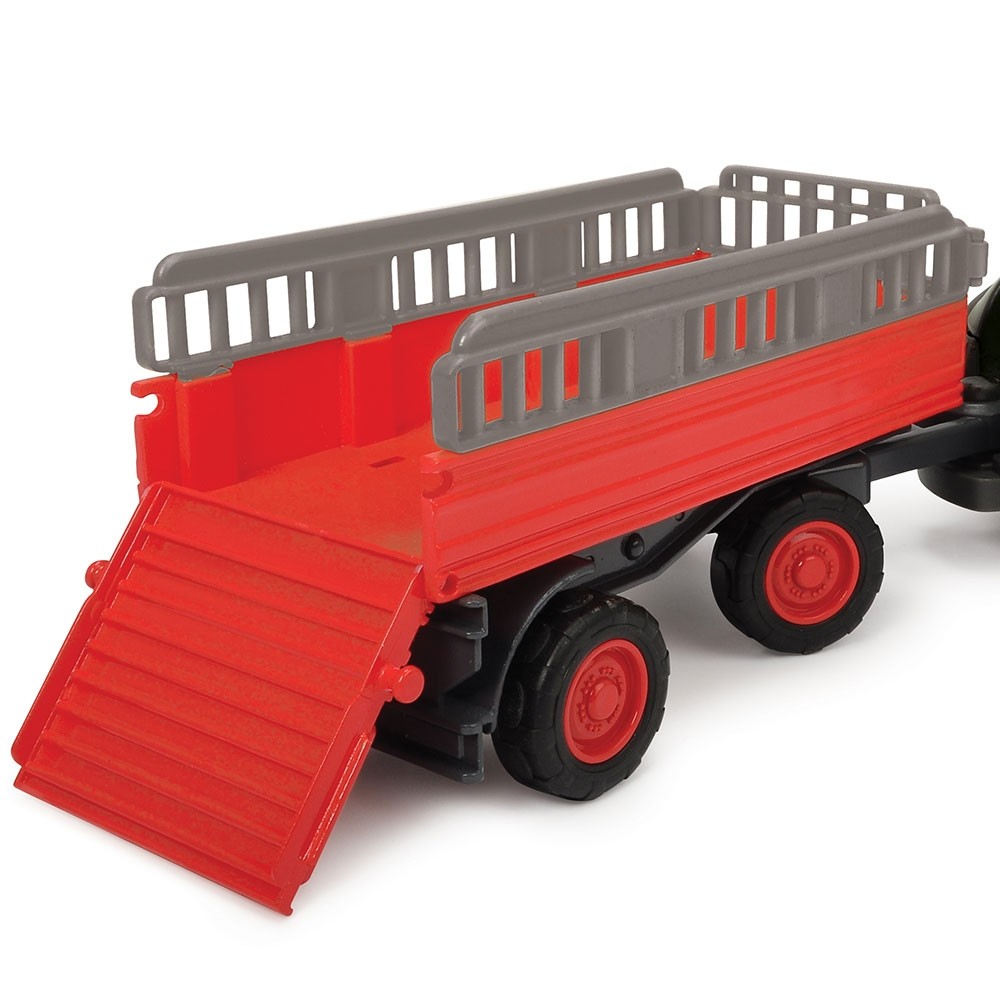 Tractor Dickie Toys Happy Ferguson Animal Trailer cu remorca si figurina cal image 5