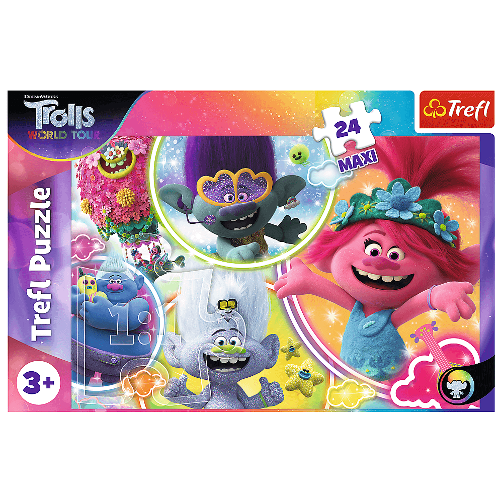 Puzzle Trefl Maxi DreamWorks Trolls, Lumea muzicala a trolilor 24 piese image 2