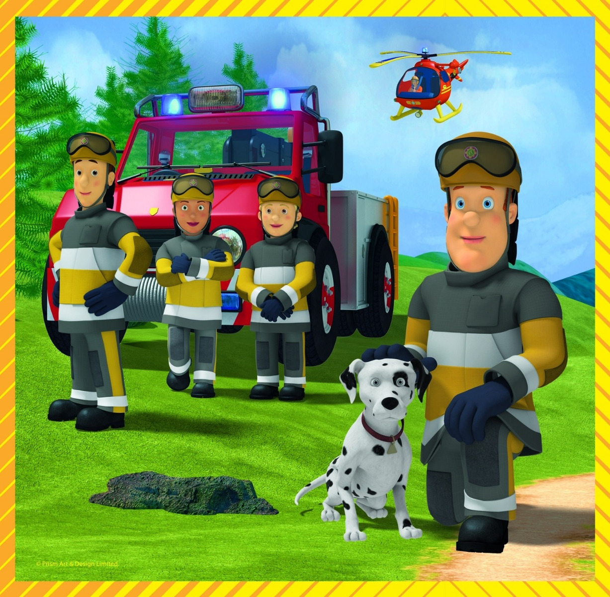 Set puzzle 3 in 1 Trefl Fireman Sam, Pompierul Sam in actiune, 1x20 piese, 1x36 piese, 1x50 piese image 1