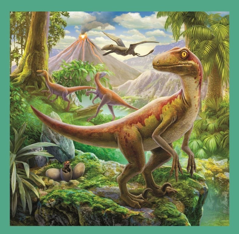 Set puzzle 3 in 1 Trefl Lumea extraordinara a dinozaurilor, 1x20 piese, 1x36 piese, 1x50 piese image 3