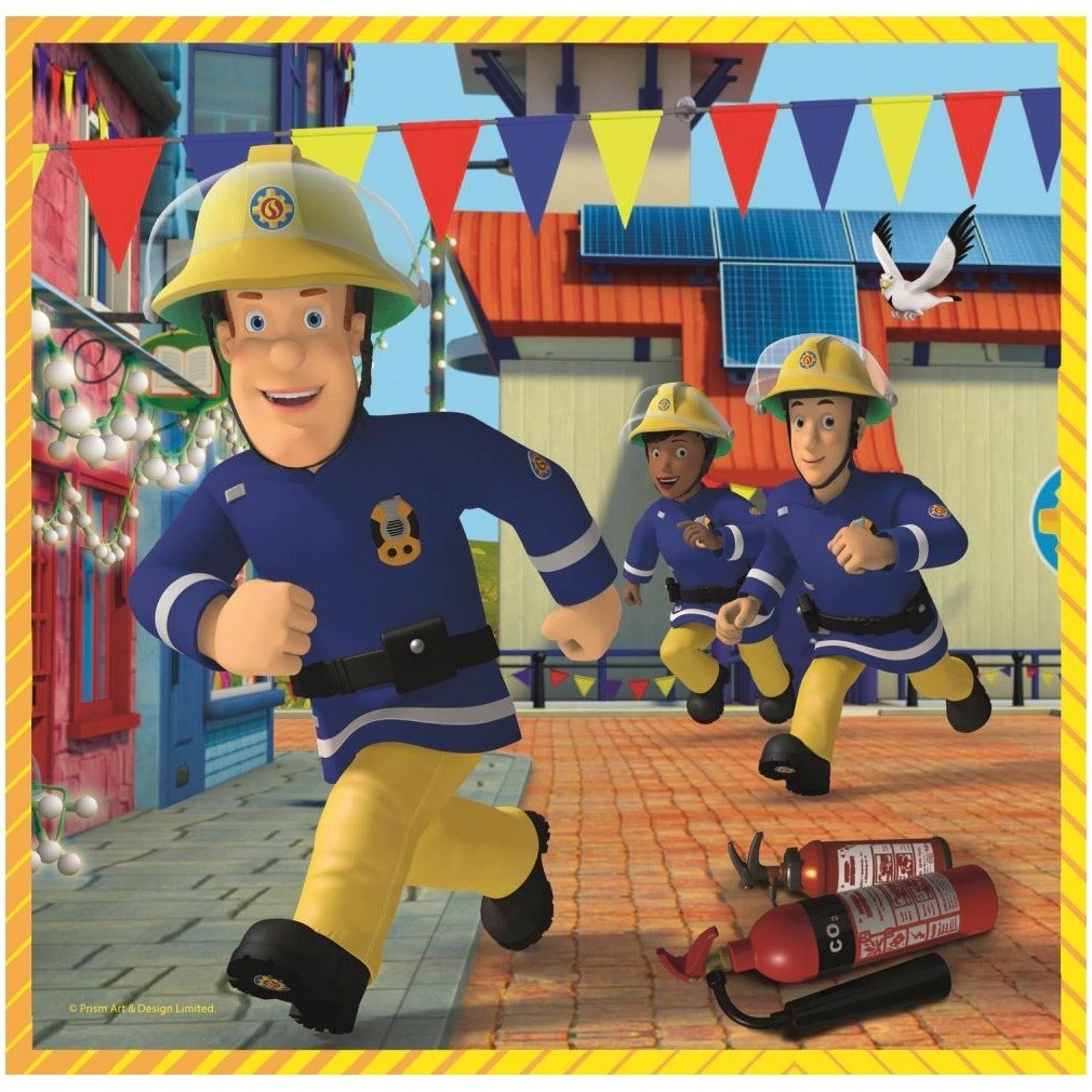 Set puzzle 3 in 1 Trefl Fireman Sam, Pompierul Sam in actiune, 1x20 piese, 1x36 piese, 1x50 piese image 2