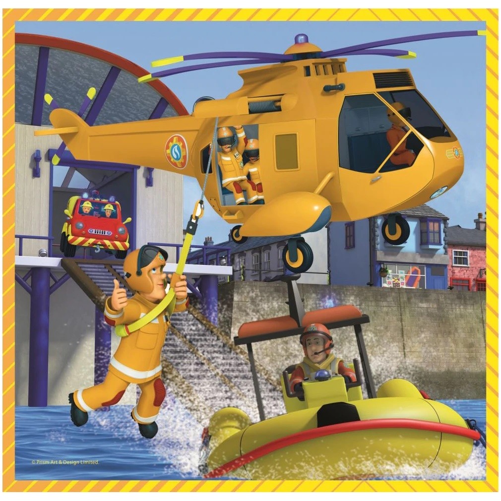 Set puzzle 3 in 1 Trefl Fireman Sam, Pompierul Sam in actiune, 1x20 piese, 1x36 piese, 1x50 piese image 3