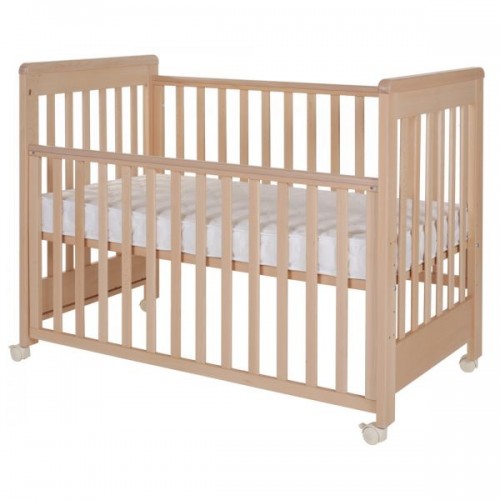 Treppy Patut co-sleeping 120x60 cu laterala culisanta si roti Dreamy Plus Natur image 5