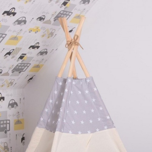 Cort copii stil indian Teepee Grey Stars XXL