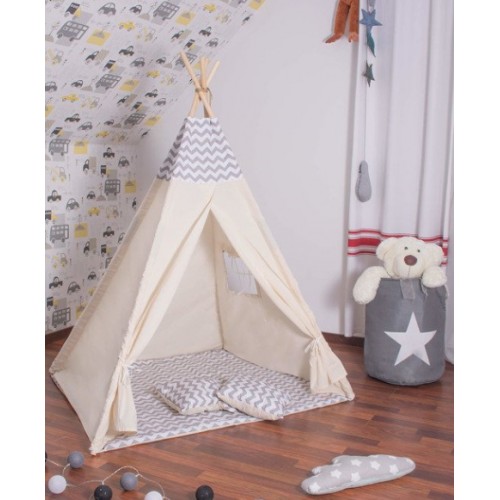 Cort copii stil indian Teepee Zigzag XXL